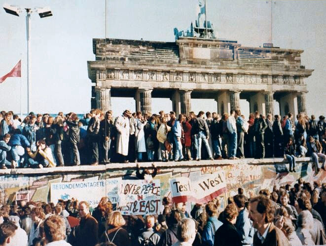 Fall of the Berlin wall, 1989, published under GNU Free Documentation License by copyright holder Lear 21