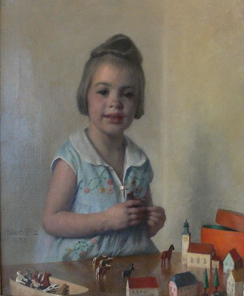 Young Girl, Spielendes Maedchen, by Hubert Golz