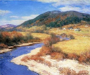 Indian Summer, Vermont by Willard Leroy Metcalf, public domain image