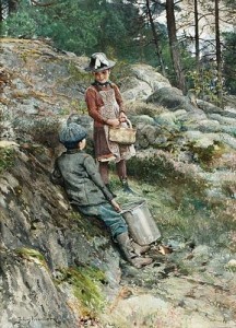 Kurtis i skogsbacken, by Julius Kronberg, public domain