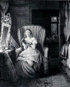Catherine reading, public domain