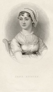 Posthumous engraving of Austen from A Memoir of Jane Austen by her nephew J. E. Austen-Leigh, from a watercolor by James Andrews, public domain