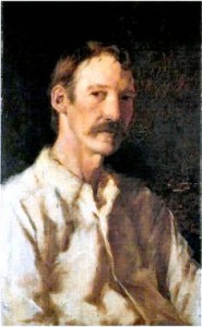 Robert Louis Stevenson portrait by Girolamo Nerli, public domain image
