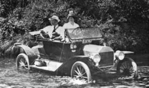 Ford, Model T Ford, 1913, being used for fishing, public domain image